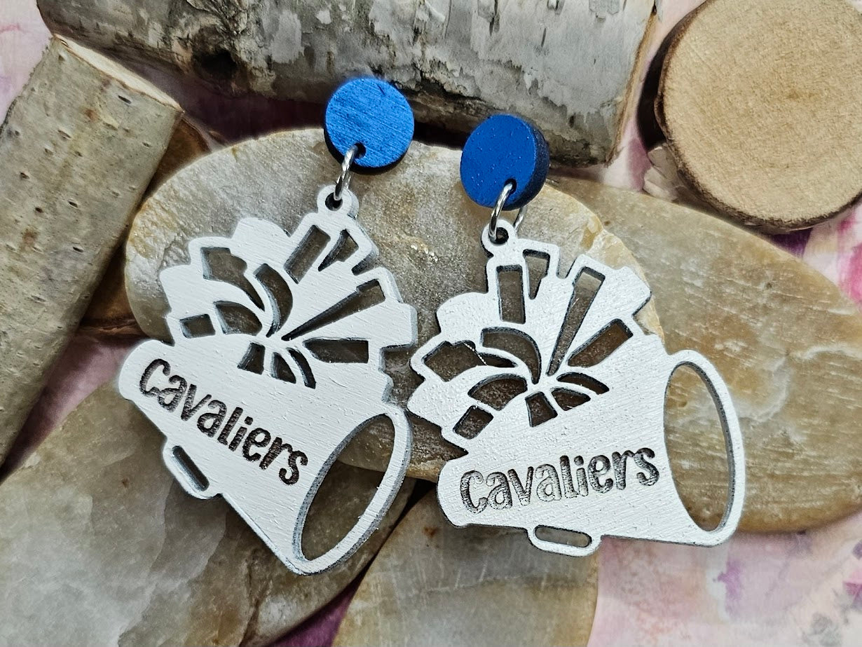 Cheer Earrings, Chillicothe Cavaliers (Earrings-064-Cavs)