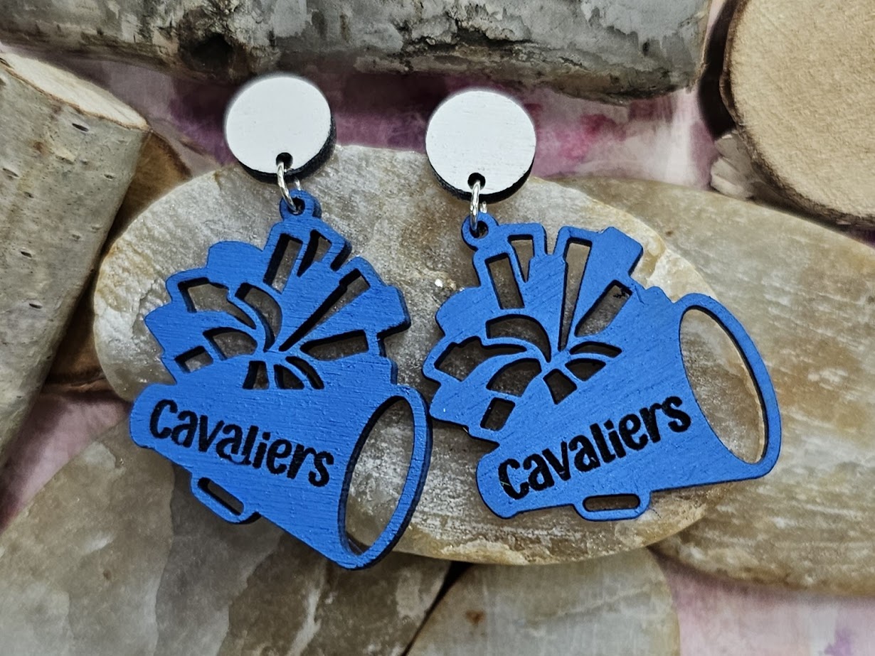 Cheer Earrings, Chillicothe Cavaliers (Earrings-064-Cavs)