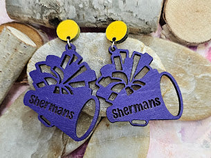Cheer Earrings, Unioto Sherman (Earrings-064-Shermans)