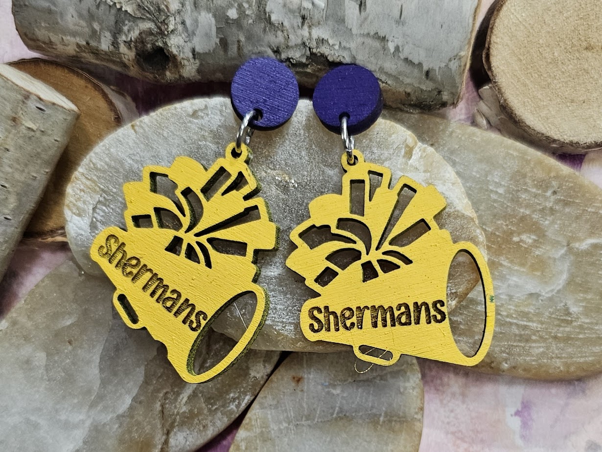 Cheer Earrings, Unioto Sherman (Earrings-064-Shermans)