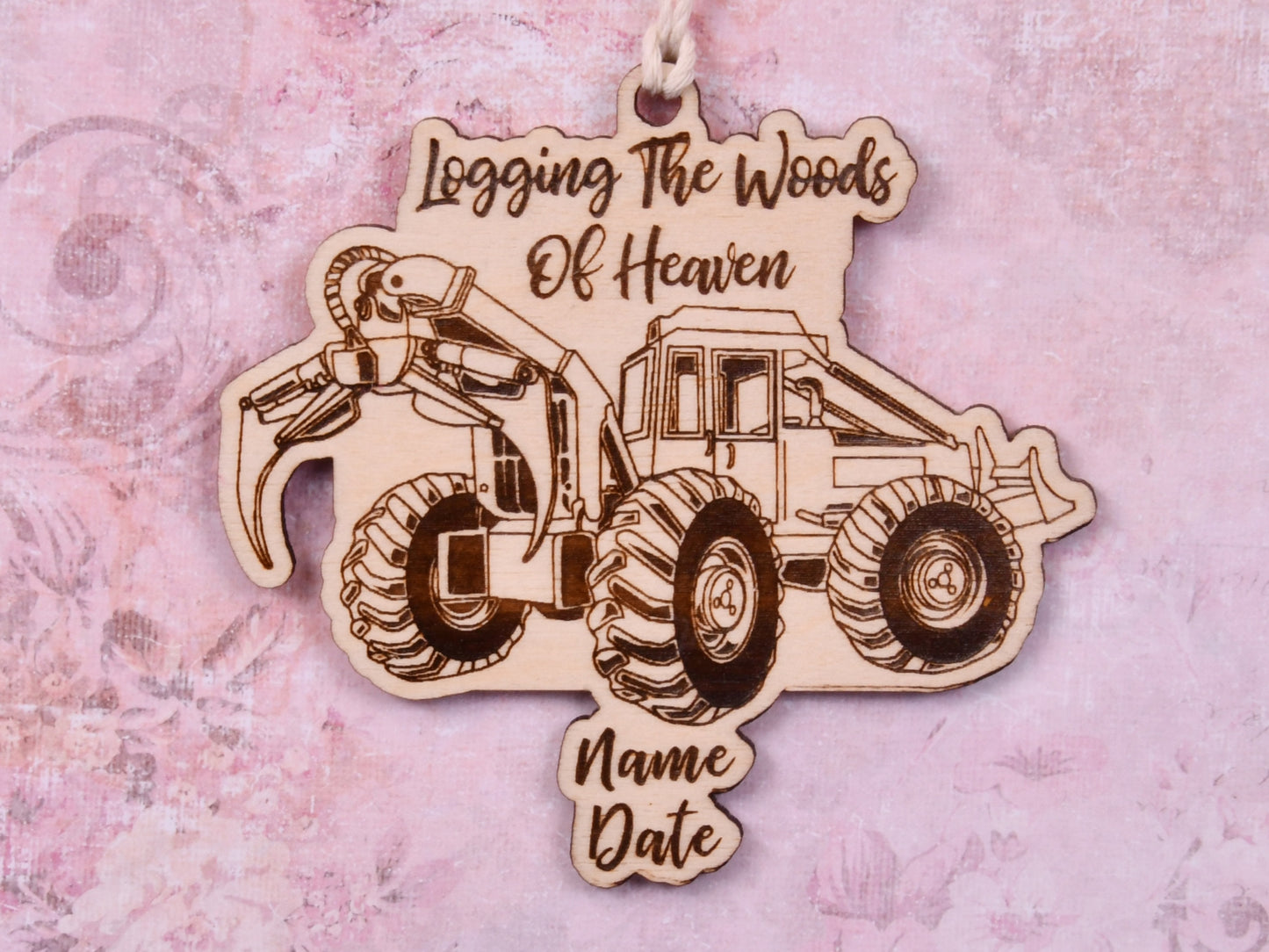 Logging Skiddee Christmas Ornament or Mirror Hanger (Skidder-001)