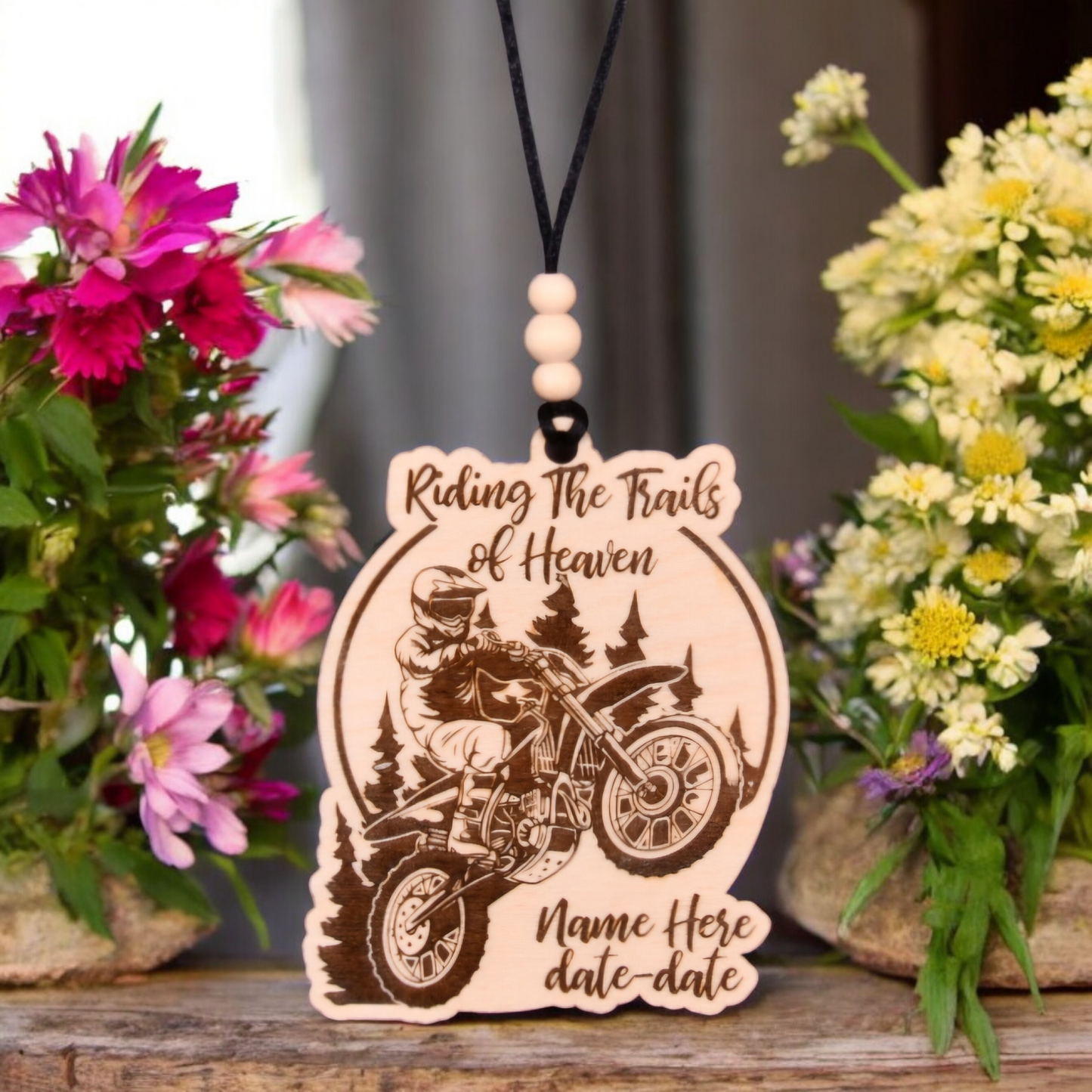 Dirt Bike Christmas Ornament or Mirror Hanger (Dirtbike-002)