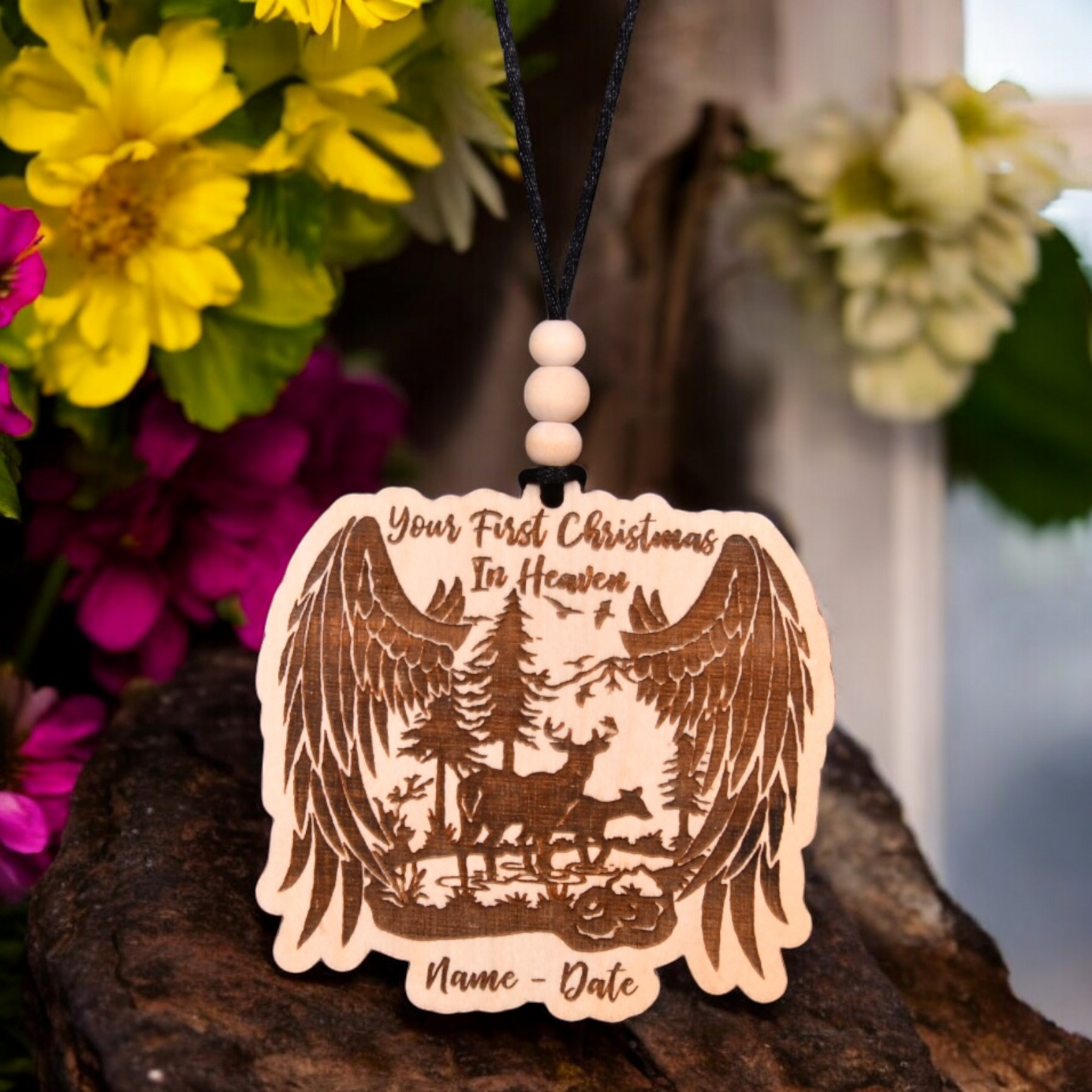 Hunting - Deer Scene Christmas Ornament or Mirror Hanger (Deer-001)