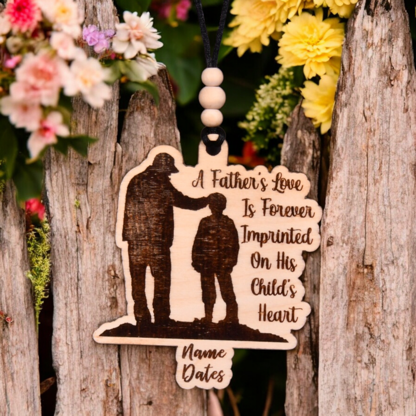 Father's Love Christmas Ornament or Mirror Hanger (Dad-Child-003)