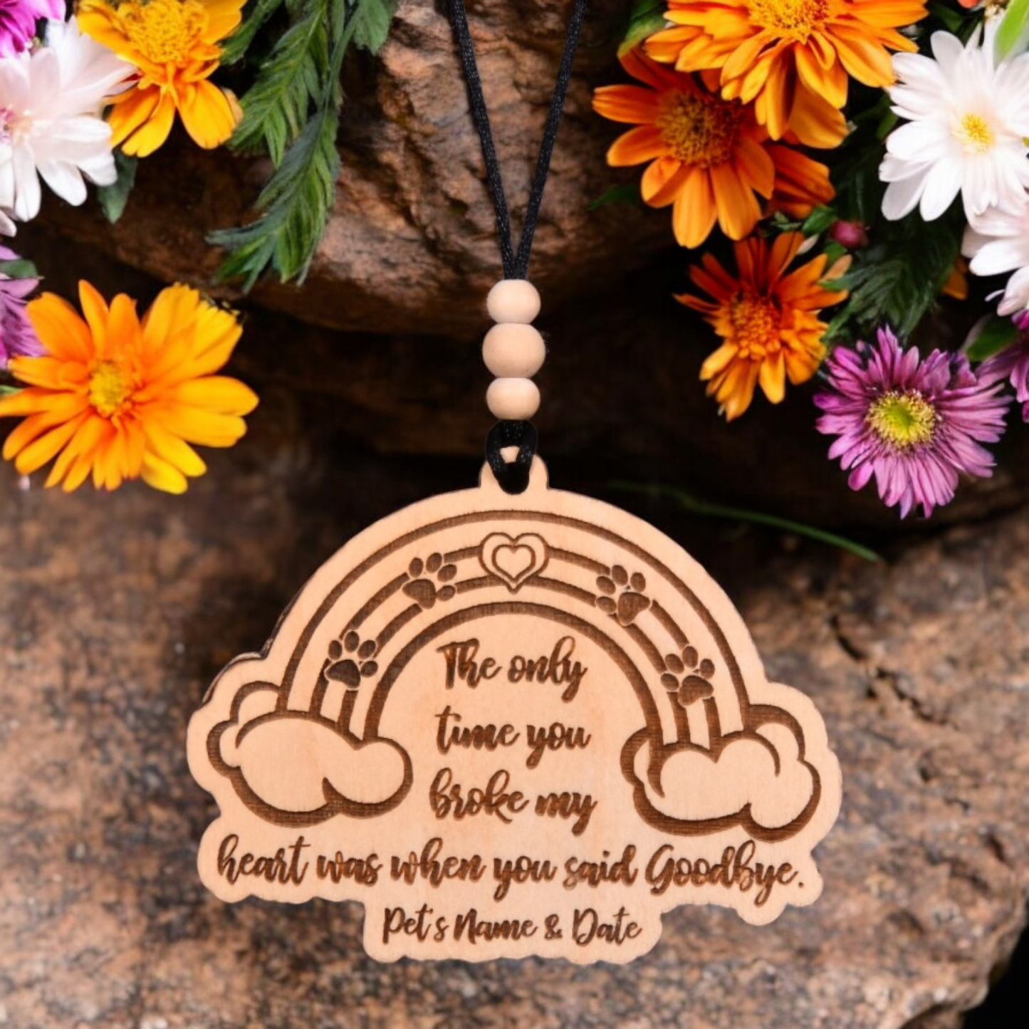 Rainbow Bridge Pet Memorial Christmas Ornament or Mirror Hanger (PetMemorial-003)