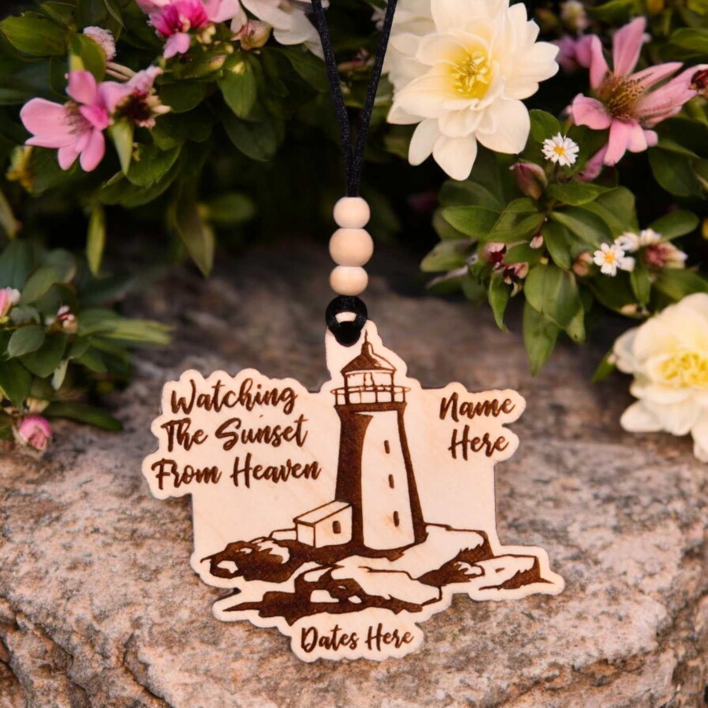 Lighthouse Memorial Christmas Ornament or Mirror Hanger (Lighthouse-001)