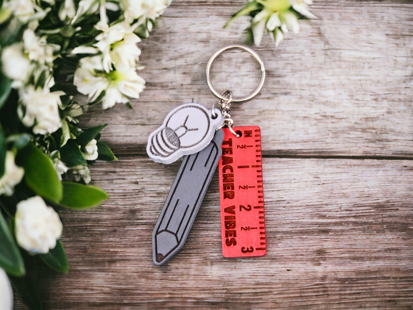 Teach Charm Keychain