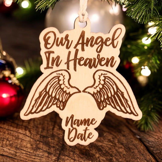 Angel Wings Christmas Ornament or Mirror Hanger (Angel Wings-001b)