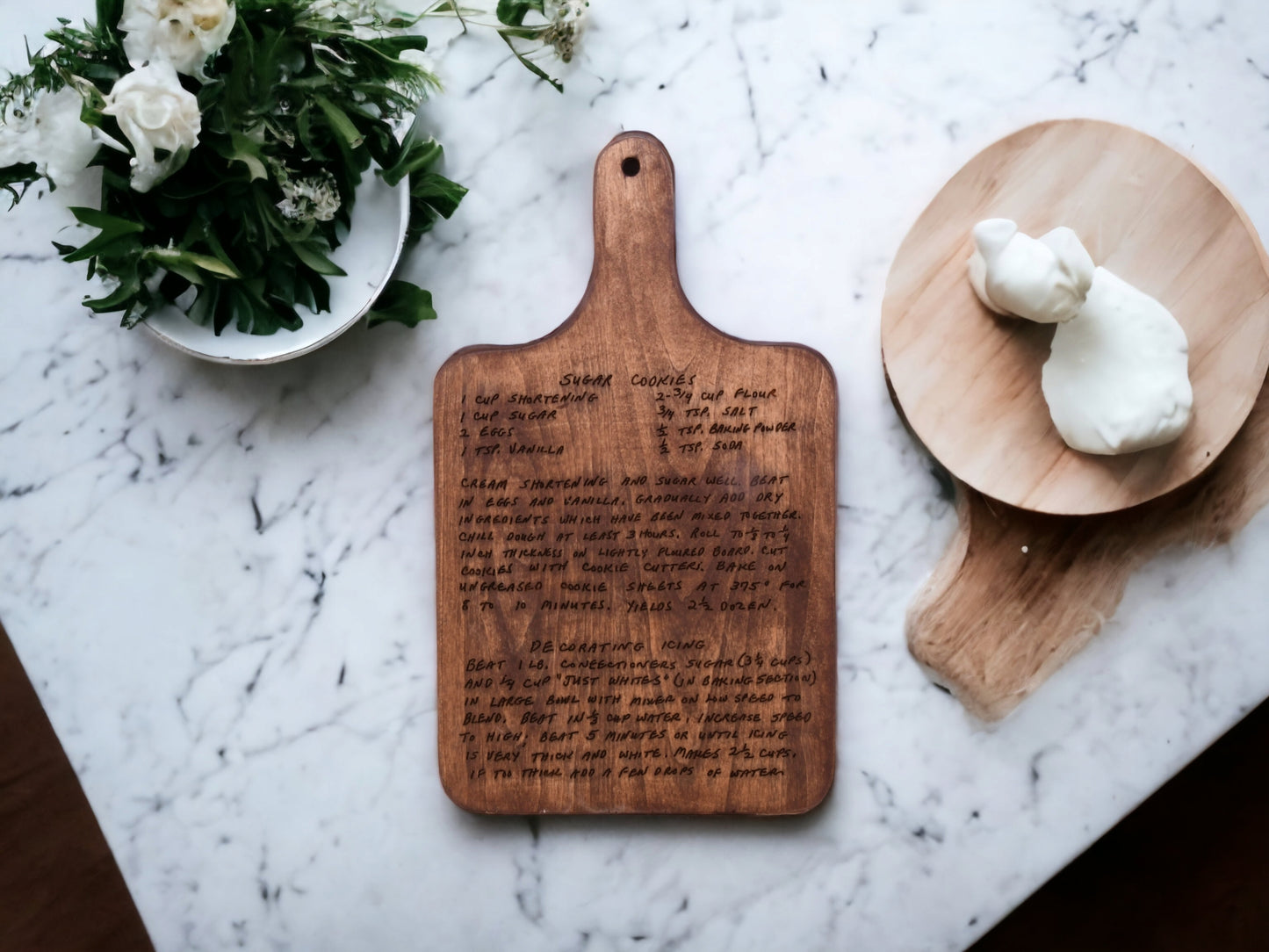 Rustic Heirloom Cutting Board with Handwritten Recipe