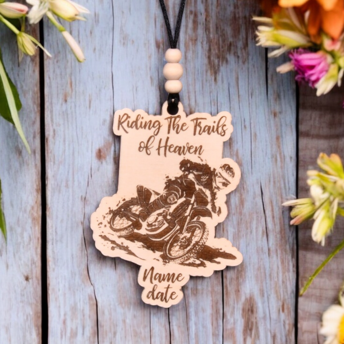 Dirt Bike Christmas Ornament or Mirror Hanger (Dirtbike-001)