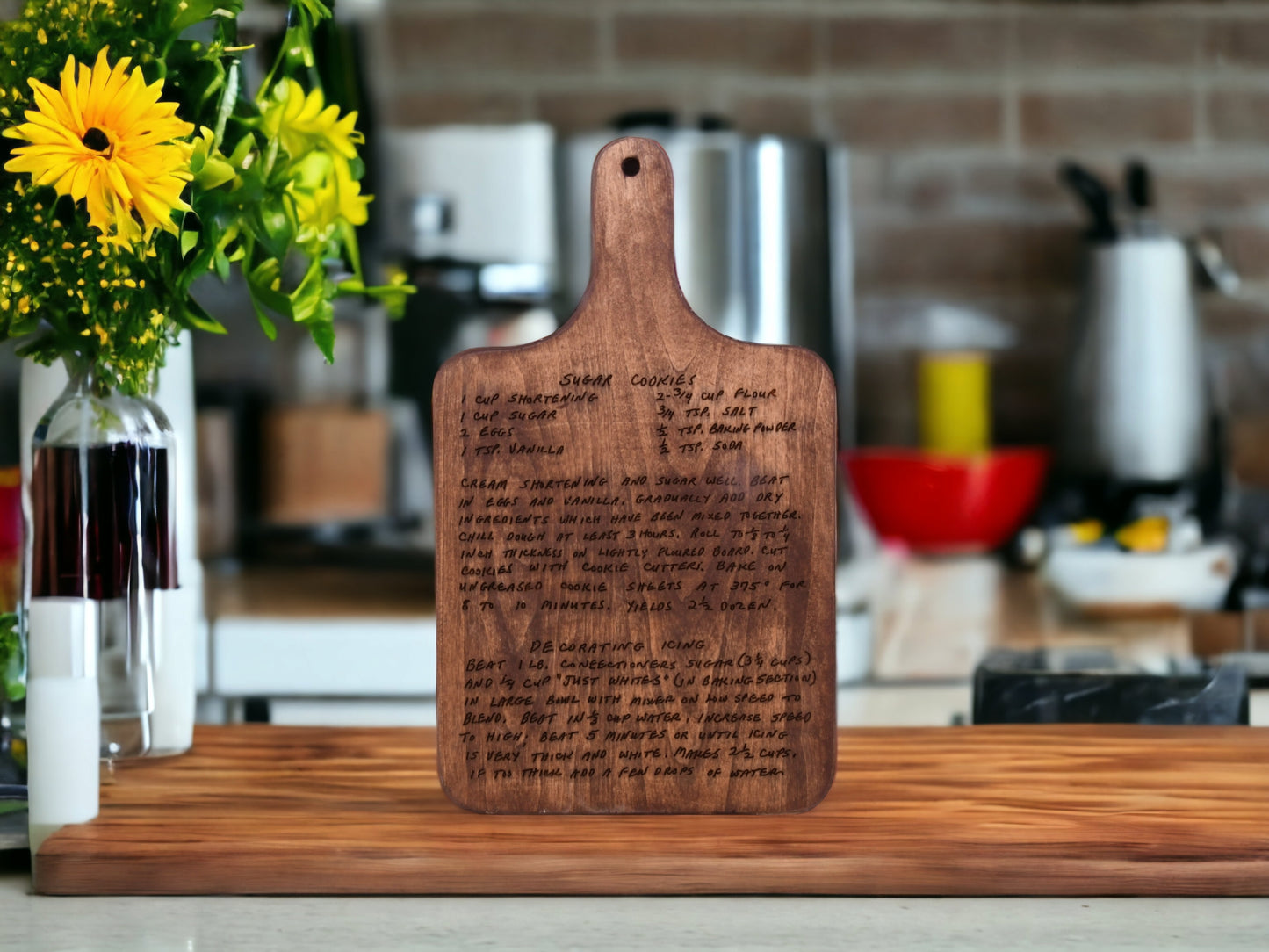 Rustic Heirloom Cutting Board with Handwritten Recipe