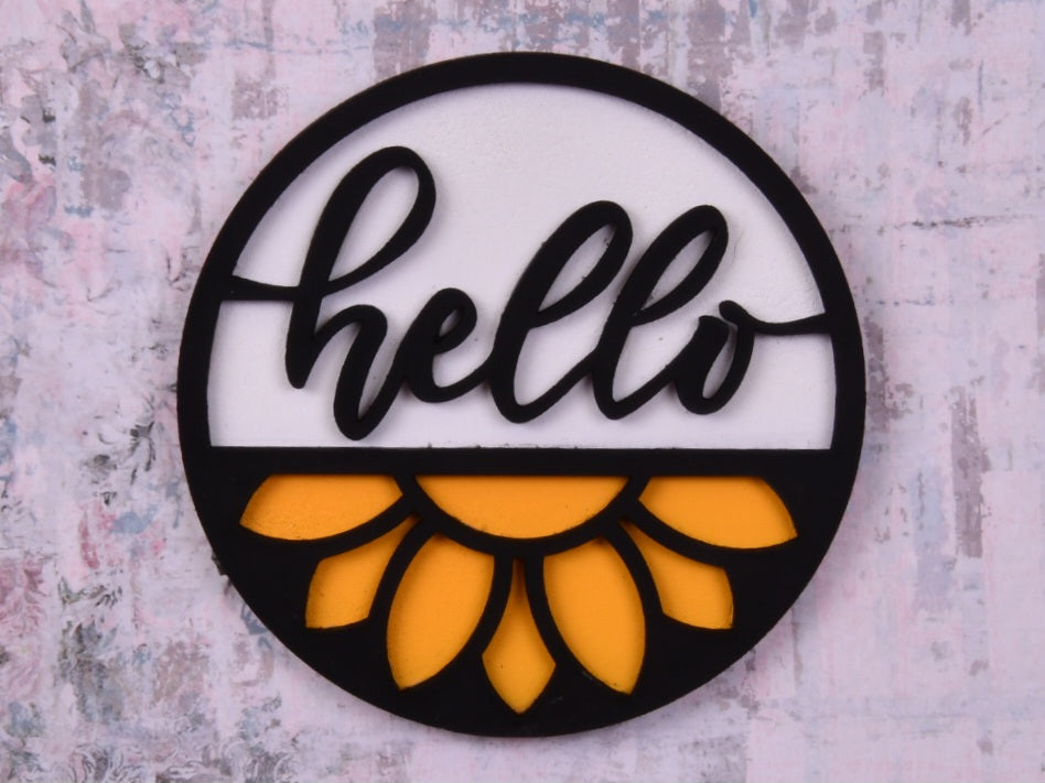 Sunflower Hello Tier Shelf Decor