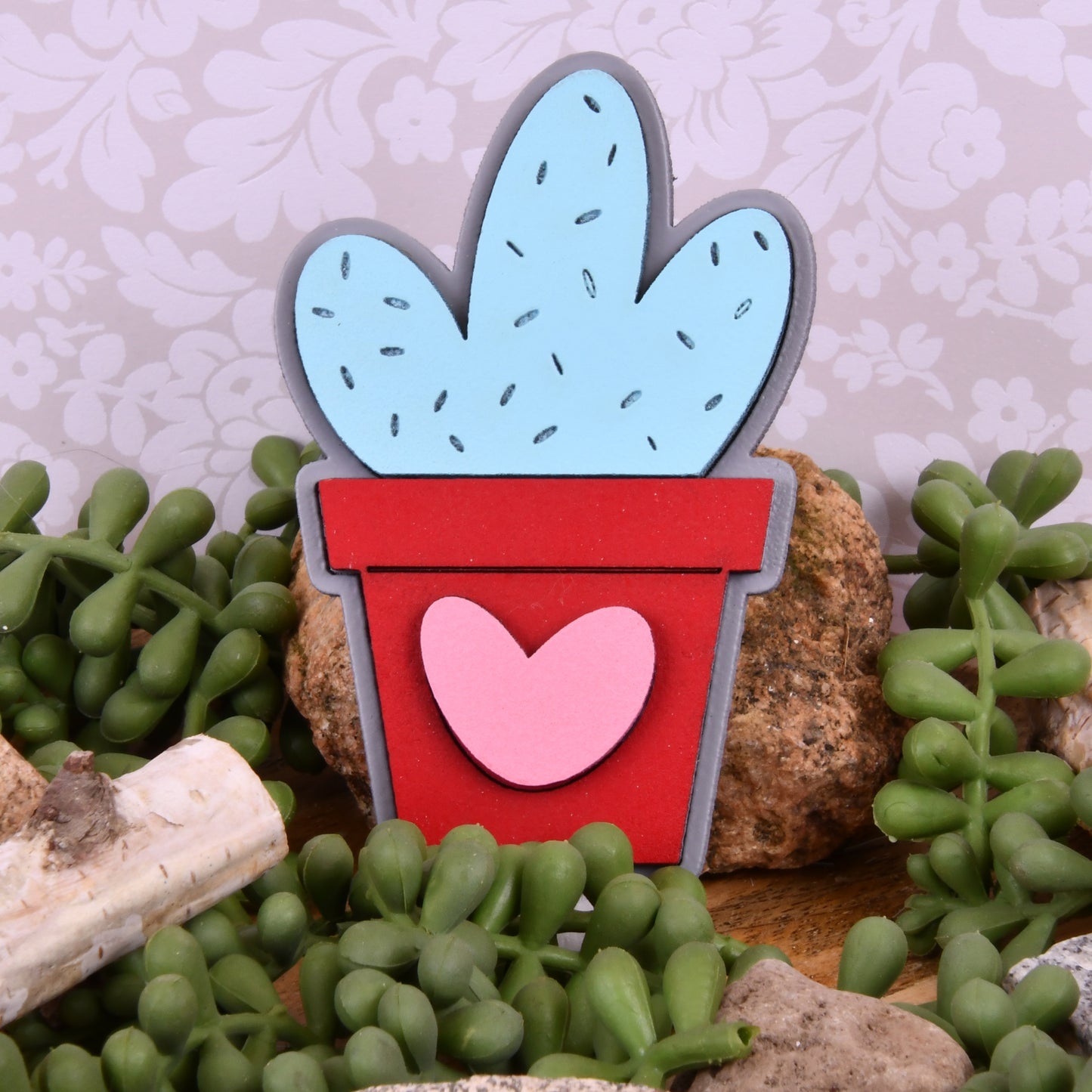 Cactus Succulent Tier Shelf Decor