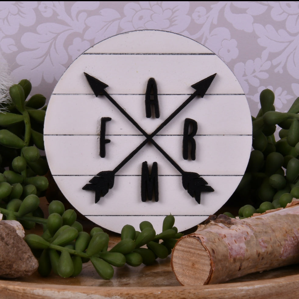 Farm with Arrows Tier Shelf Decor