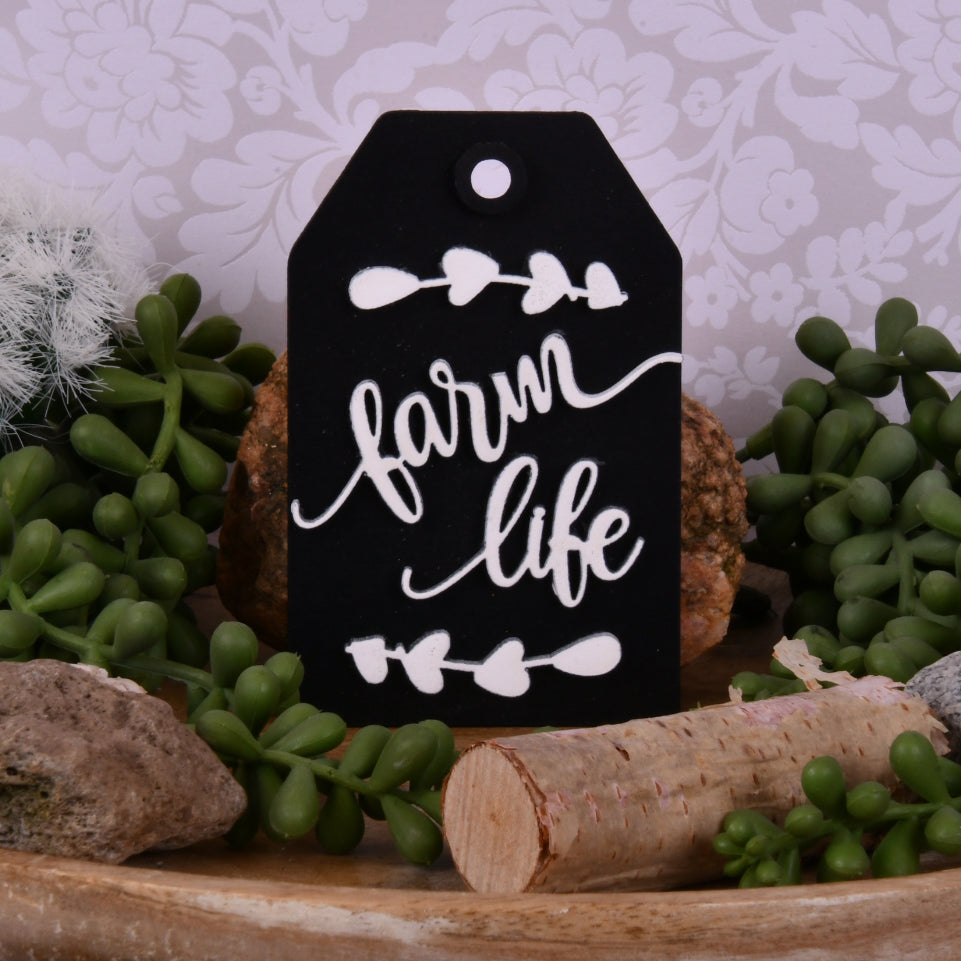 Farm Life Tag Tier Shelf Decor
