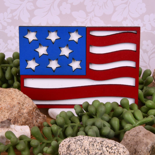 American Flag Tier Shelf Decor