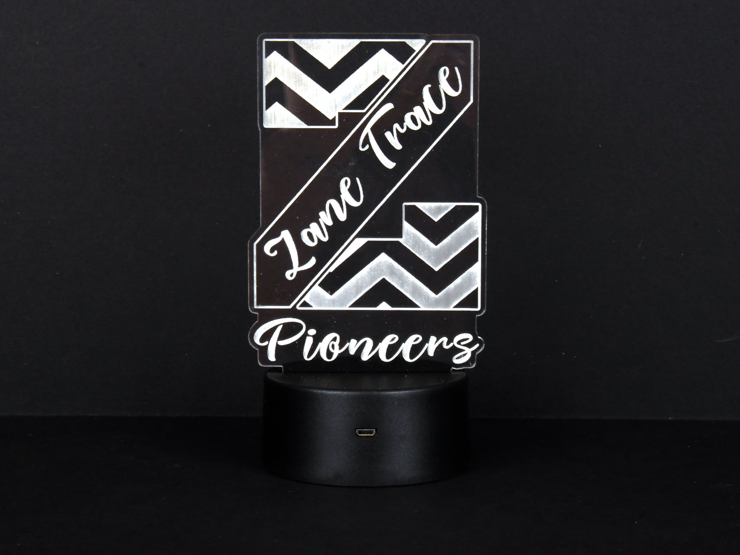 Zane Trace Pioneers School Mascot Acrylic Illusion Light