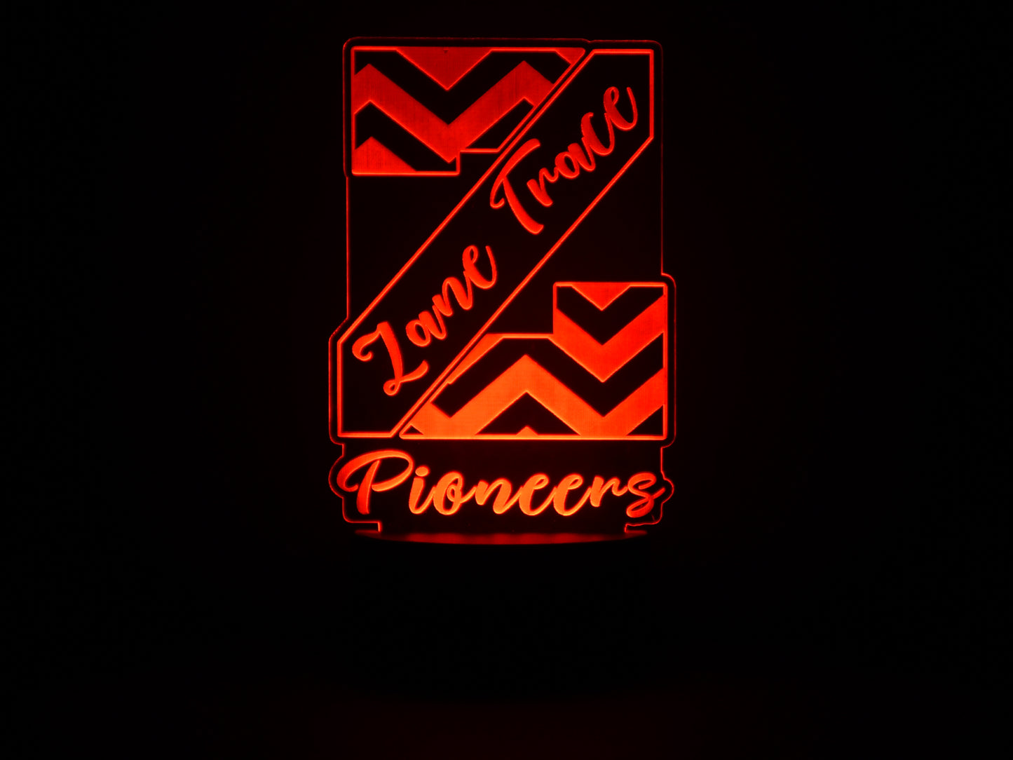 Zane Trace Pioneers School Mascot Acrylic Illusion Light