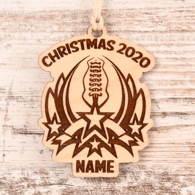 Football Christmas Ornament or Mirror Hanger (Football-002)
