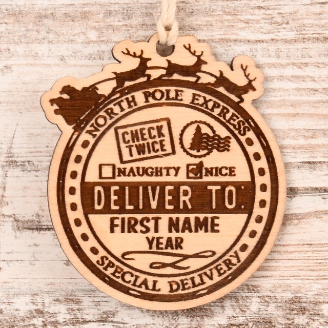 North Pole Express Christmas Ornament or Mirror Hanger (NorthPole-001)