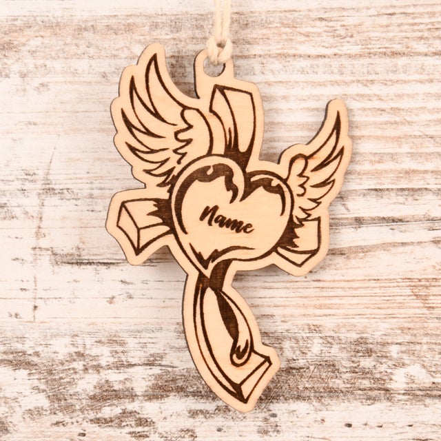 Cross Christmas Ornament or Mirror Hanger (Cross-001)