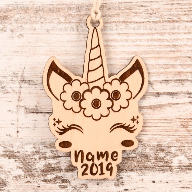 Unicorn Christmas Ornament or Mirror Hanger (Unicorn-001)