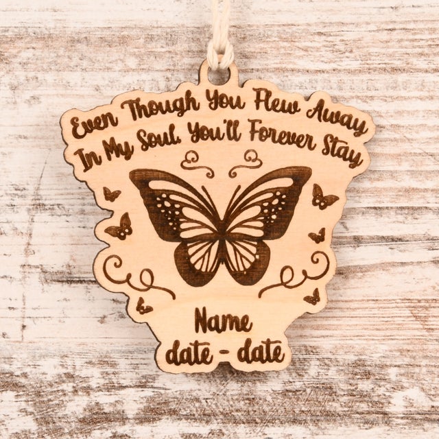 Butterfly Christmas Ornament or Mirror Hanger (Butterfly-002)