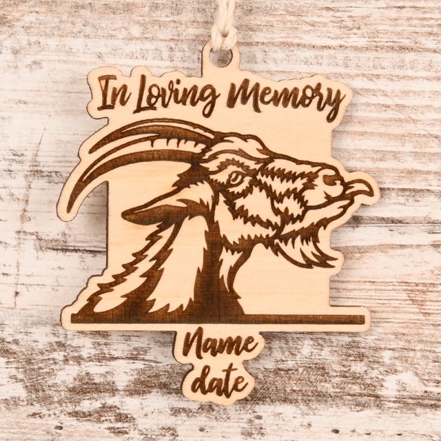 Goat Christmas Ornament or Mirror Hanger (Goat-001)
