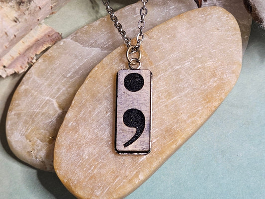 Semicolon Mental Health Awareness Necklace