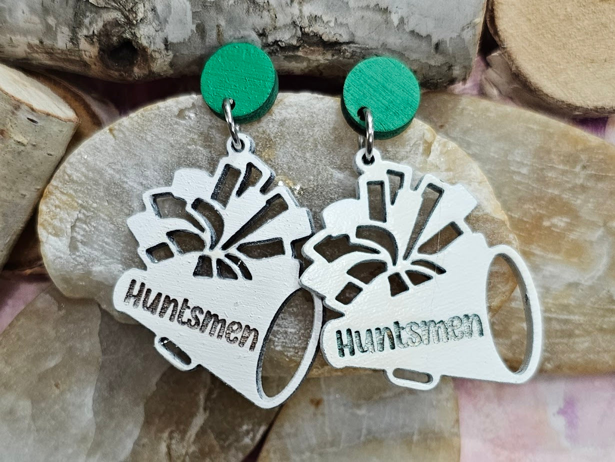 Cheer Earrings, Huntington Huntsmen (Earrings-064-Huntsmen)