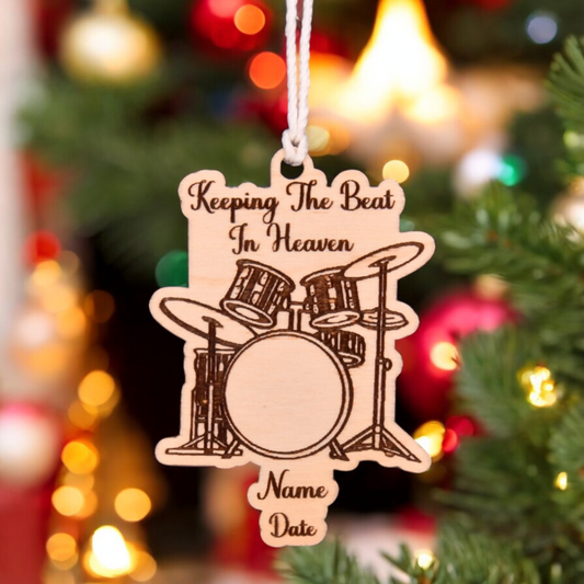 Drum Set Christmas Ornament or Mirror Hanger (Drums-001)