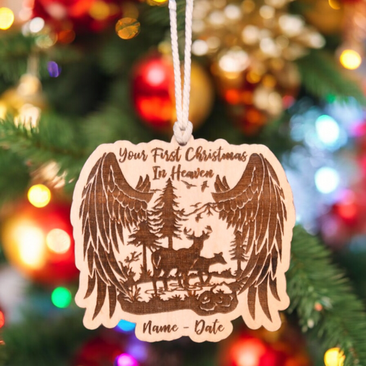 Hunting - Deer Scene Christmas Ornament or Mirror Hanger (Deer-001)