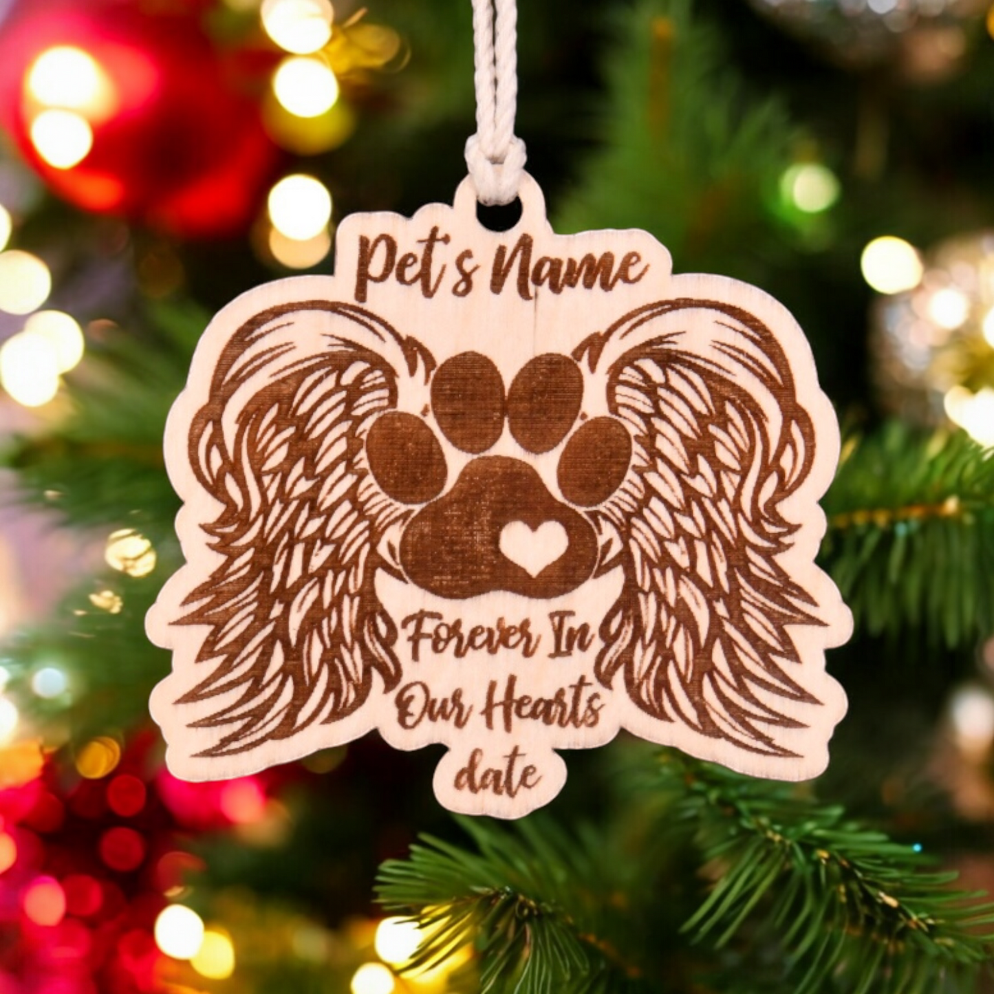 Pet Memorial Christmas Ornament or Mirror Hanger (PetMemorial-004)