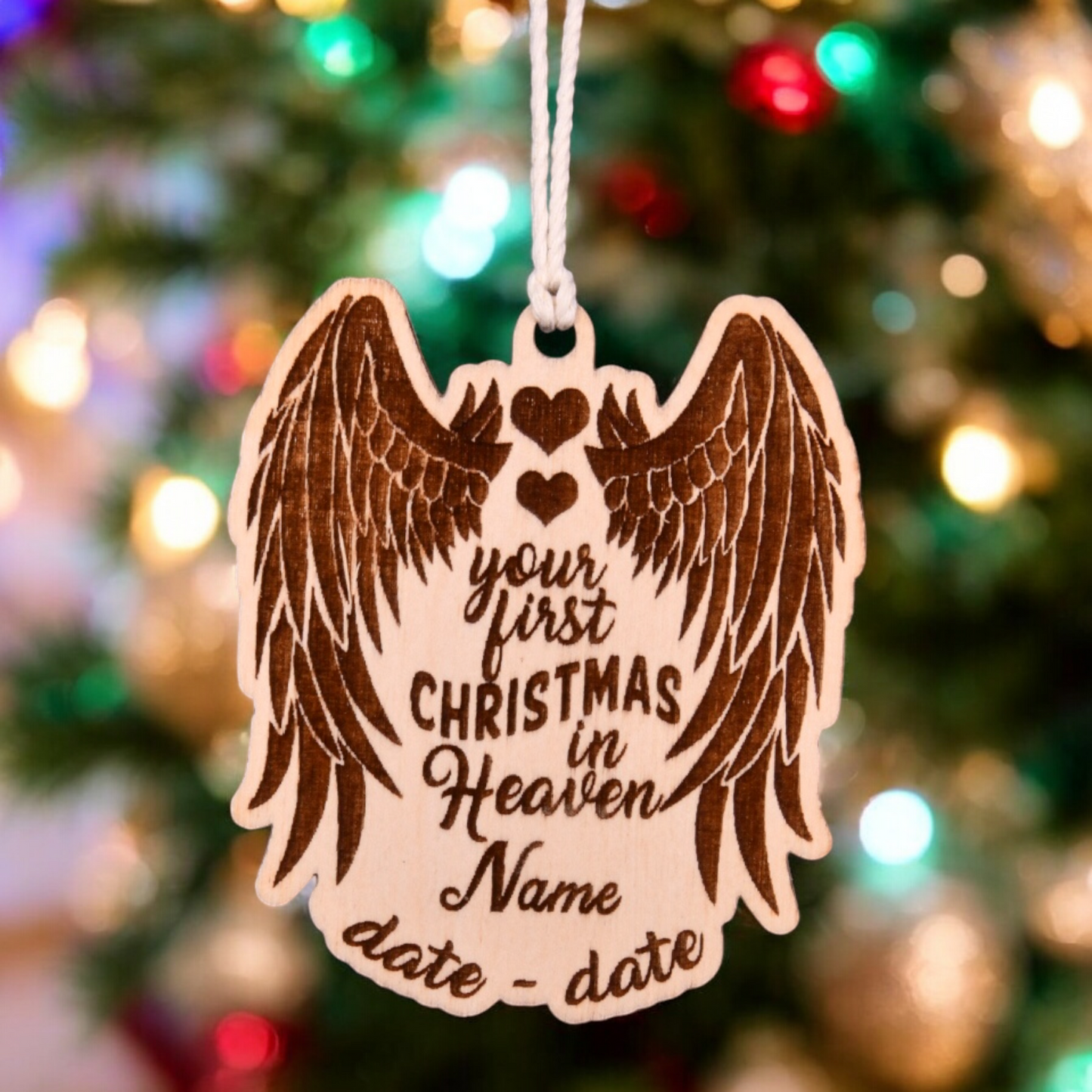 Angel Wings Christmas Ornament or Mirror Hanger (AngelWings-005)