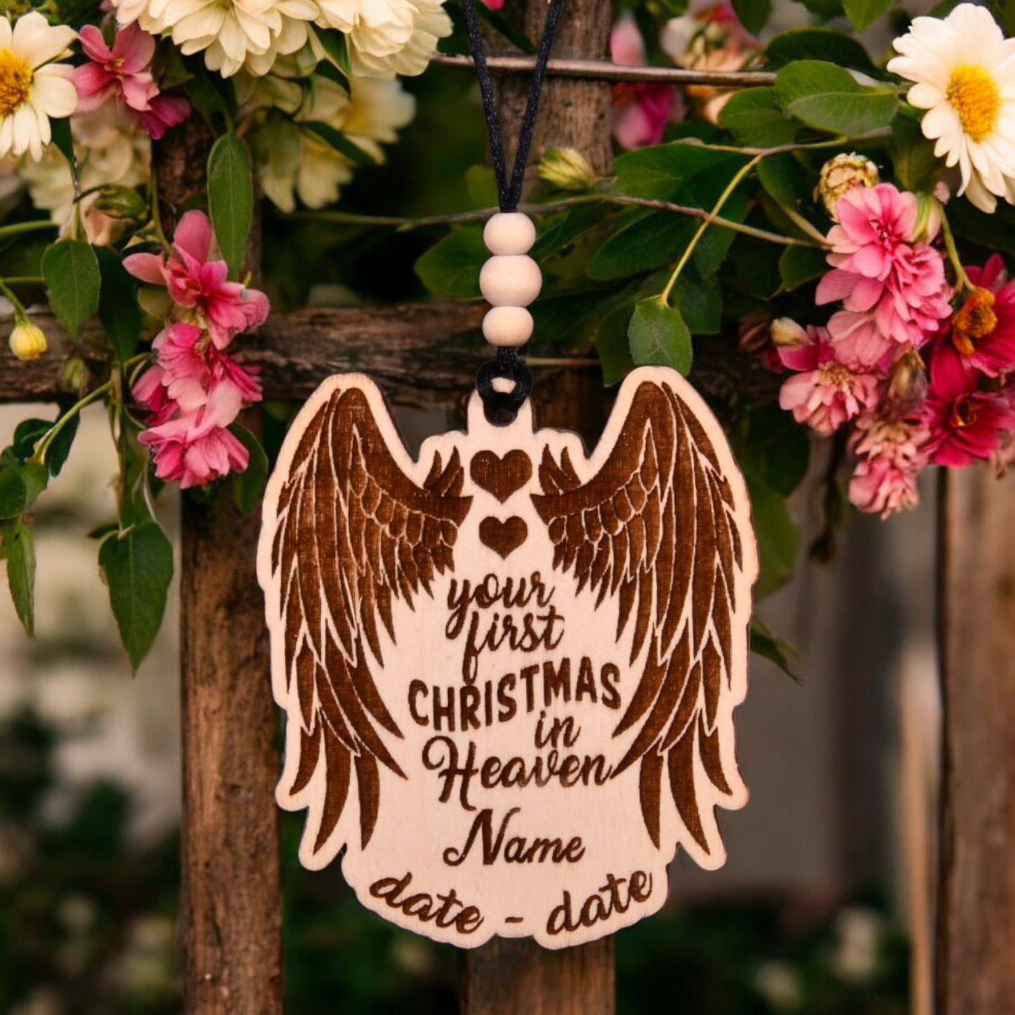 Angel Wings Christmas Ornament or Mirror Hanger (AngelWings-005)