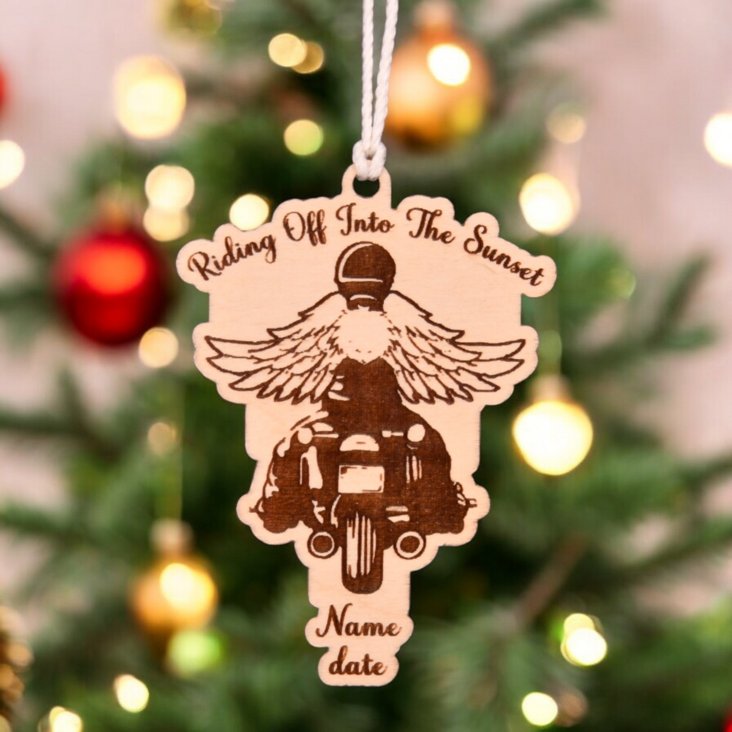 Motorcycle Christmas Ornament or Mirror Hanger (Motorcycle-004)