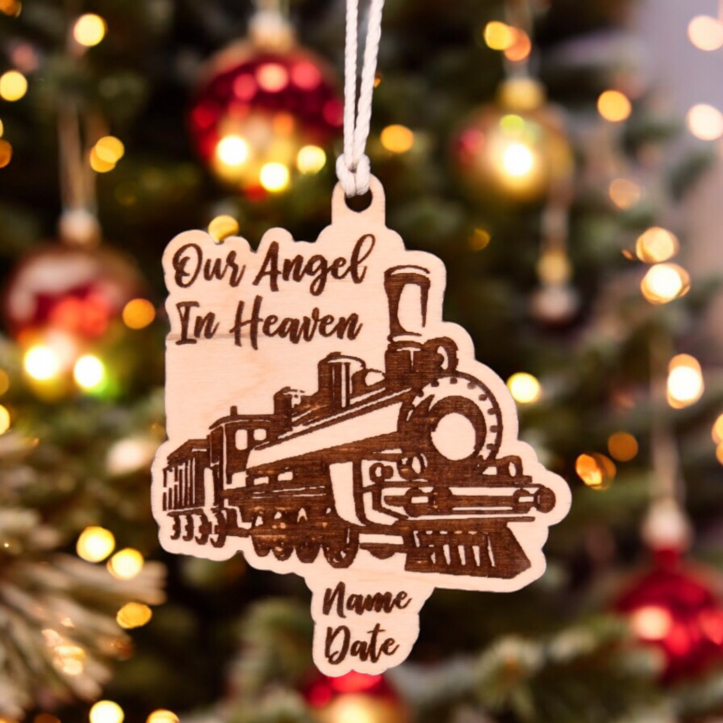 Train Christmas Ornament or Mirror Hanger (Train-002)