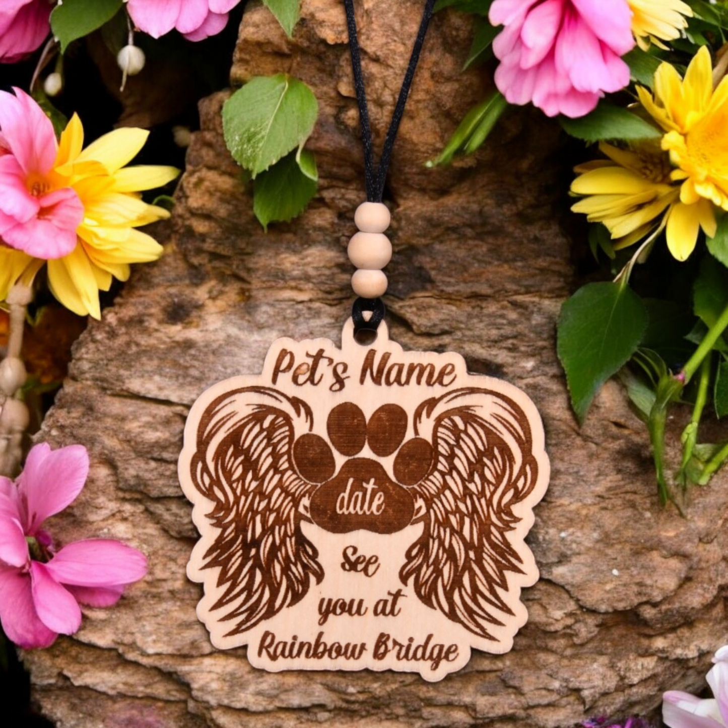 Rainbow Bridge Pet Memorial Christmas Ornament or Mirror Hanger (PetMemorial-001a)