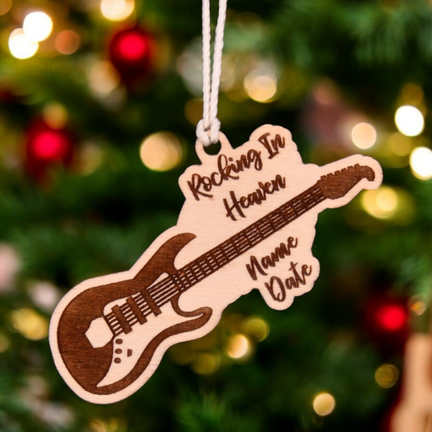 Guitar Christmas Ornament or Mirror Hanger (Guitar-002)