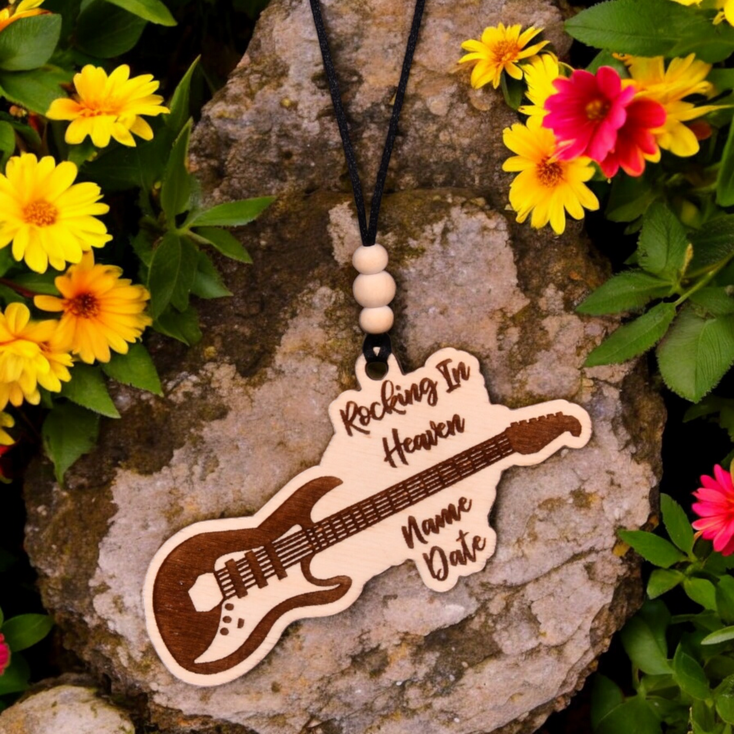 Guitar Christmas Ornament or Mirror Hanger (Guitar-002)