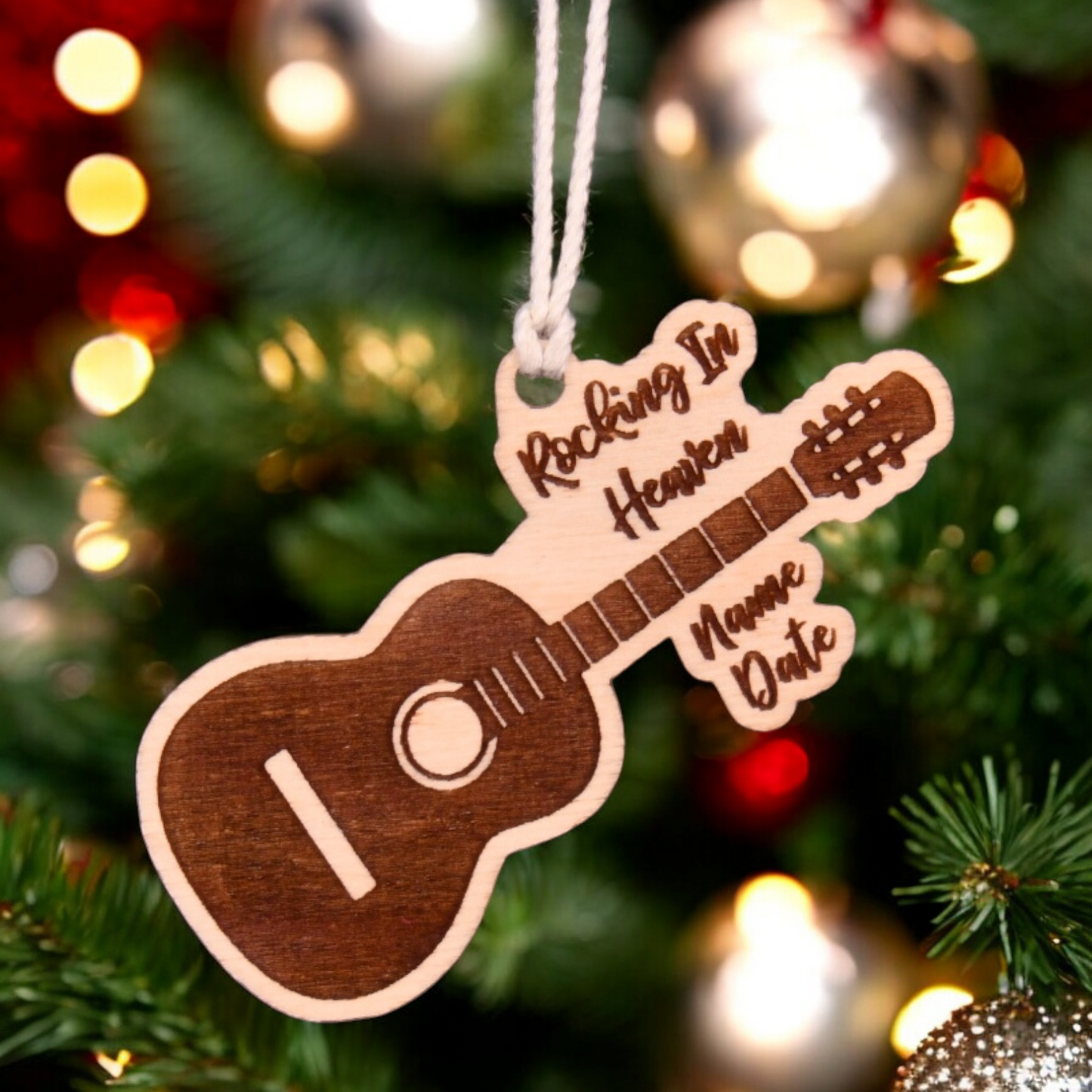 Guitar Christmas Ornament or Mirror Hanger (Guitar-001)