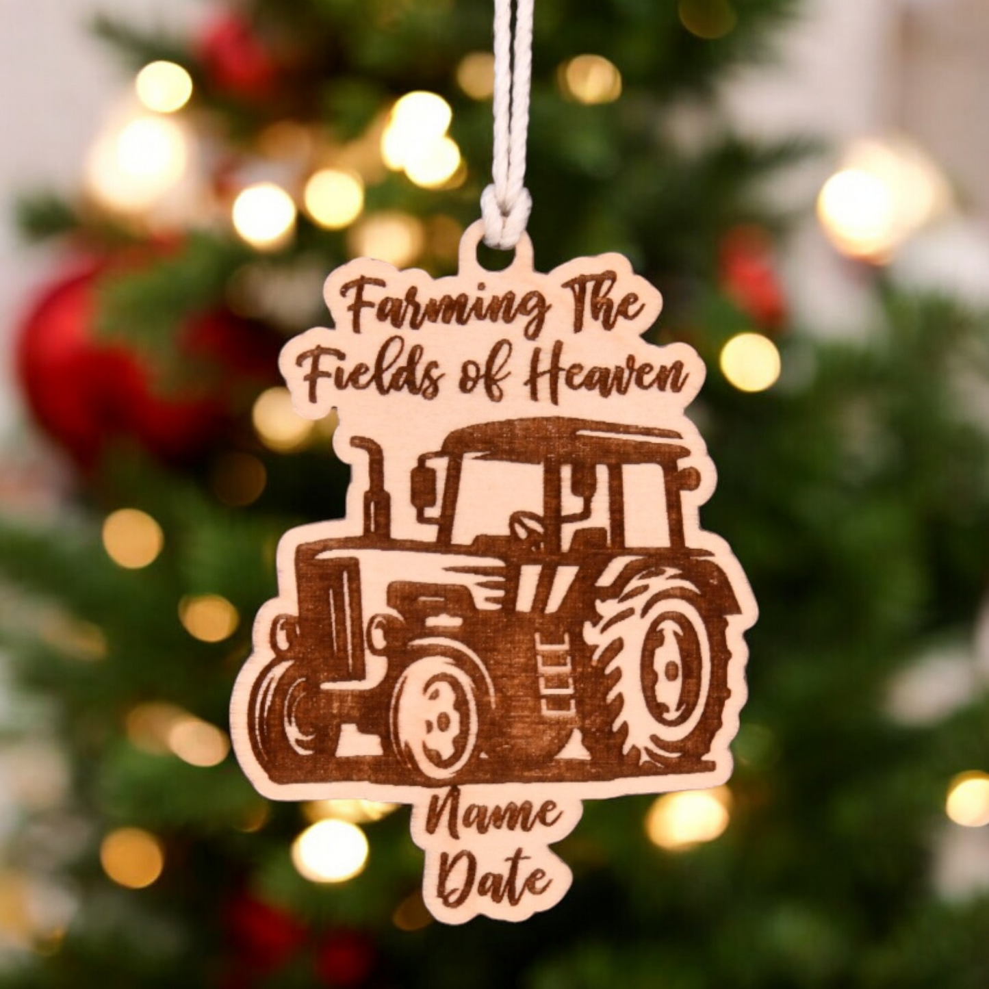 Farmer, Farming, Tractor Christmas Ornament or Mirror Hanger (Tractor-001)