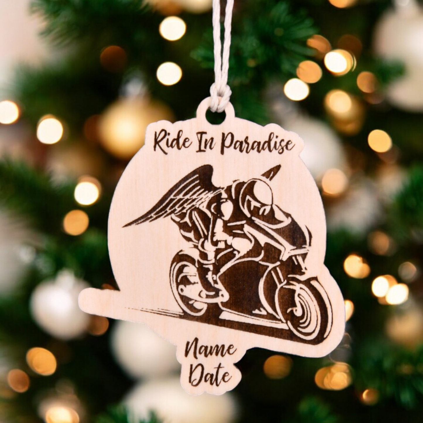 Motorcycle Christmas Ornament or Mirror Hanger (Motorcycle-003a)