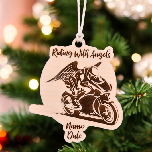 Motorcycle Christmas Ornament or Mirror Hanger (Motorcycle-003b)