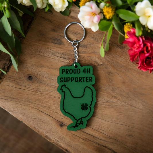 Buyer Thank You Keychain - Proud 4H Supporter With Animal Shape