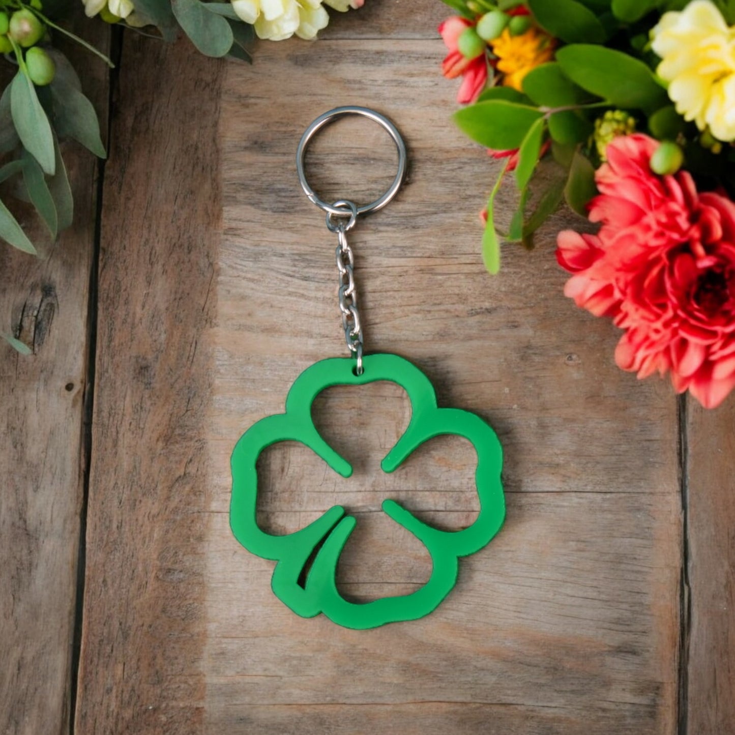 Buyer Thank You Green Acrylic  Clover Keychain