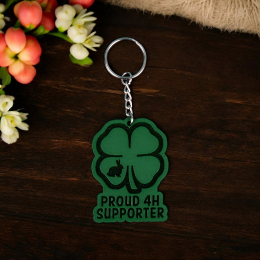 Buyer Thank You Keychain - Proud 4H Supporter With Animal