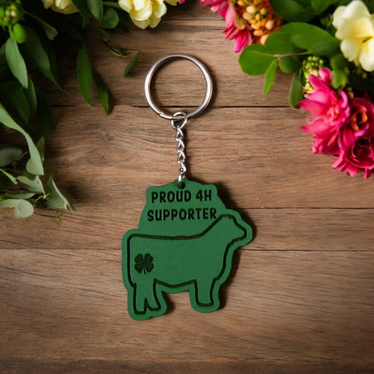 Buyer Thank You Keychain - Proud 4H Supporter With Animal Shape