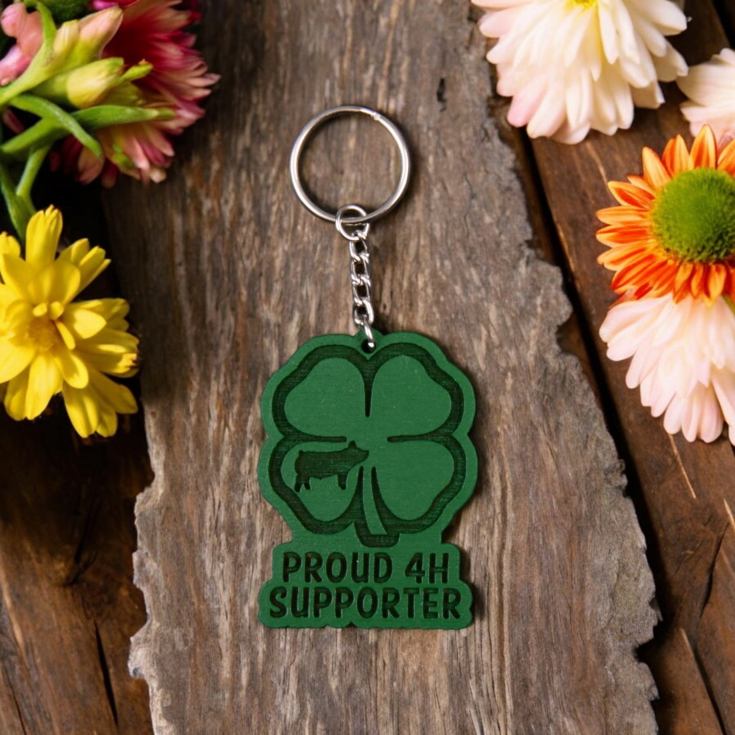 Buyer Thank You Keychain - Proud 4H Supporter With Animal