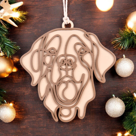 Scribble Pet Ornament - Golden Retreiver